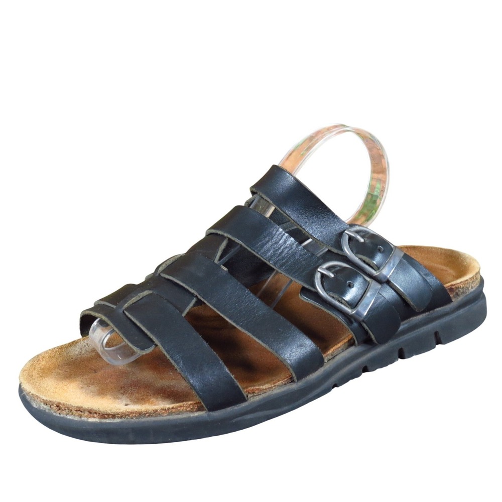 Paul Thomas Women Sandal Size 40 Casual Comfort Black Leather Slide Made Germany